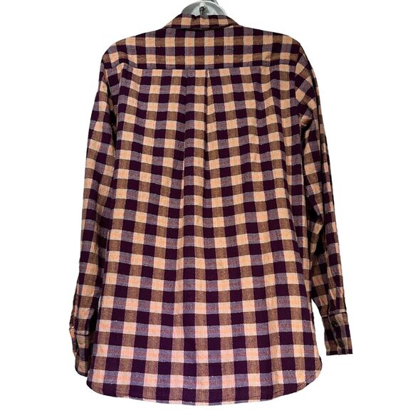 scotch soda pink organic cotton Checked Oversized moon gazer button up Shirt XS - Picture 4 of 13
